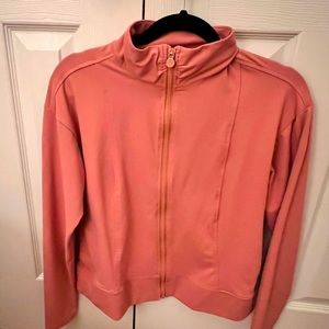 Blush pink athletic zip up